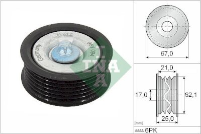 INA 532 0629 10 Deflection / Guide Pulley, v-ribbed belt-بكرة قشاط مسننة DB M271/ 2012