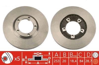 LJP BRAKE DISC FRONT HYUNDAI H100 MINIBUS 93-04, HYUNDAI H100 Pickup 99-04